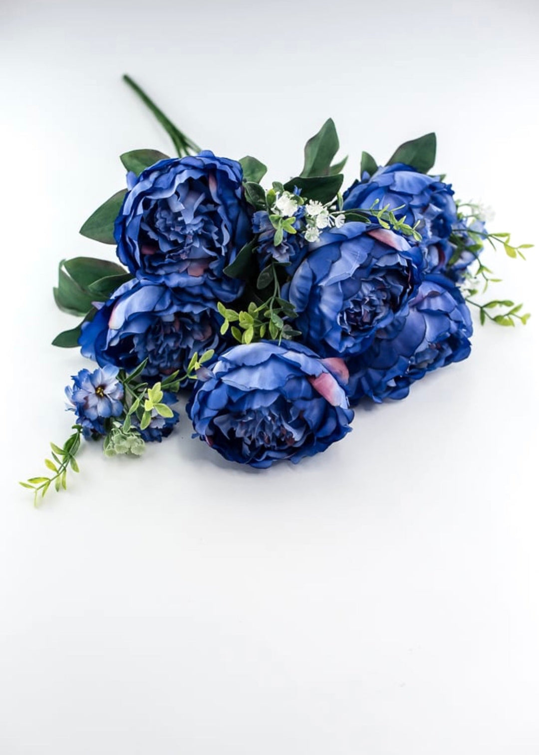 Blue peonies artificial flower bush 84295 - bl - Greenery MarketArtificial Flora84295 - BL