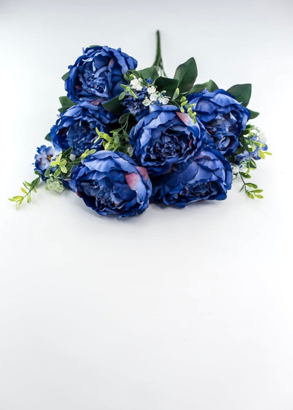 Blue peonies artificial flower bush 84295 - bl - Greenery MarketArtificial Flora84295 - BL