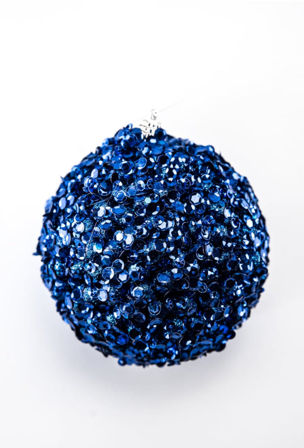 Blue sequin jeweled ball ornament 4” - Greenery MarketMTX68878 MIDB