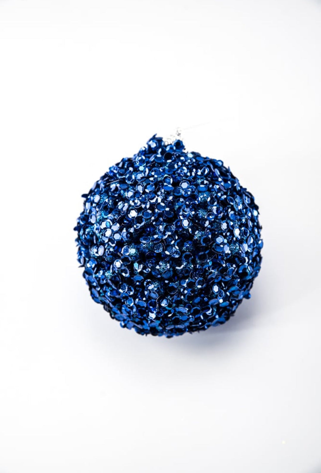 Blue sequin jeweled ball ornament 4” - Greenery MarketMTX68878 MIDB