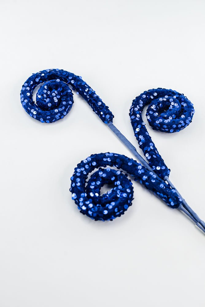 Blue Sequin Spiral Curly Spray - Greenery Market74238BL