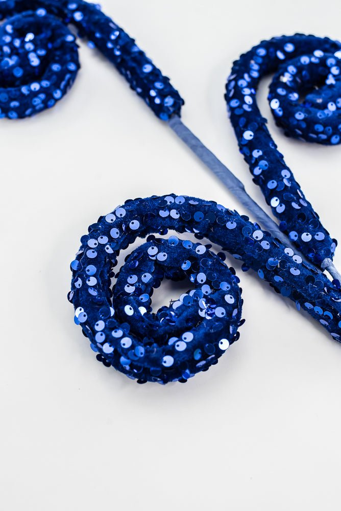 Blue Sequin Spiral Curly Spray - Greenery Market74238BL