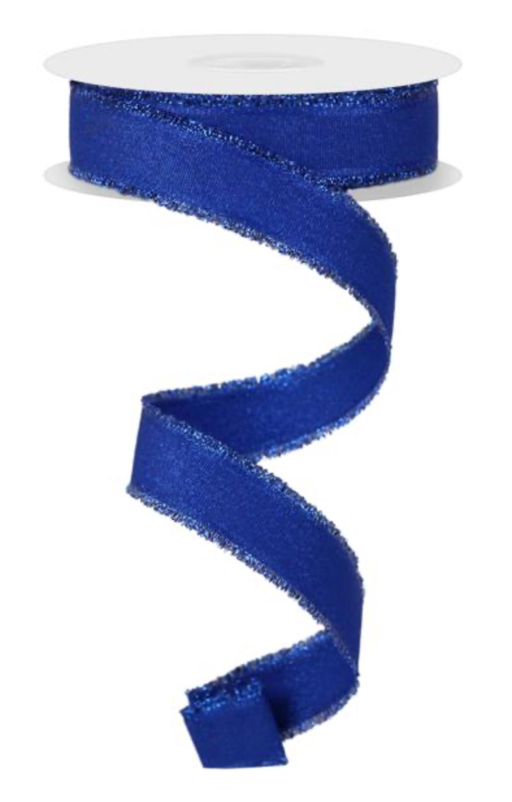 Blue skinny with fuzzy edge wired ribbon, 7/8" - Greenery MarketWired ribbonRN587925