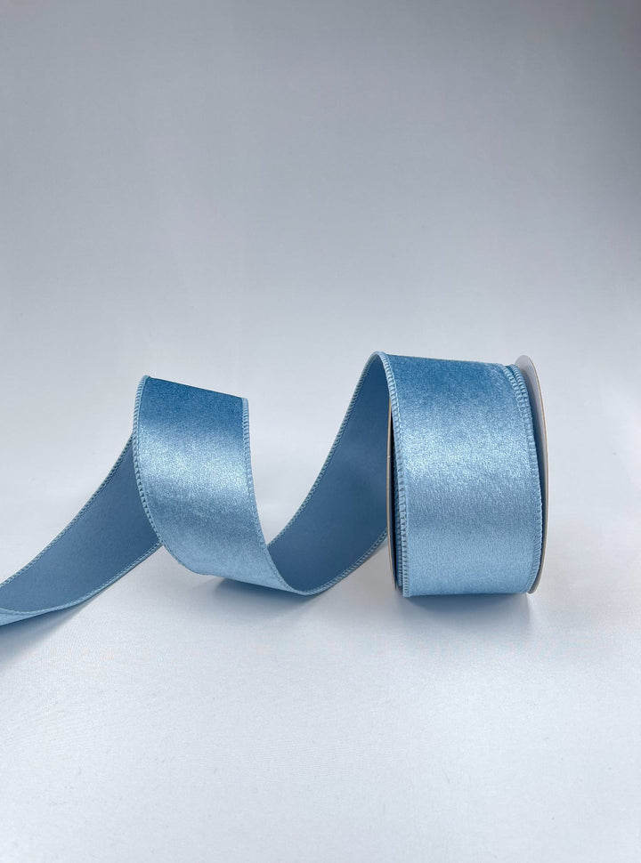 Blue velvet wired ribbon 2.5” - Greenery MarketRibbons & Trim240094