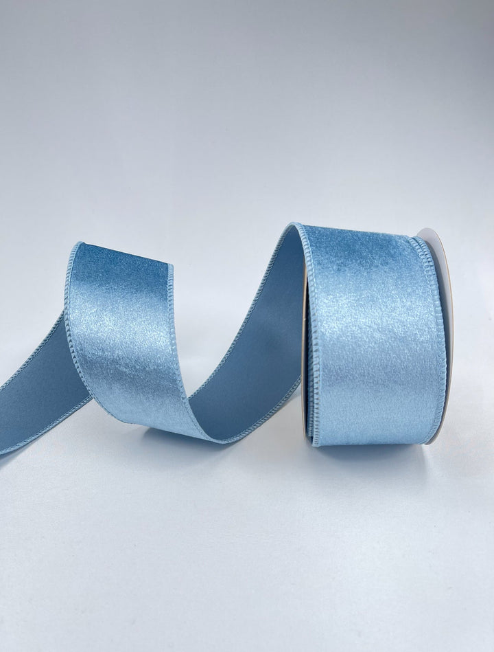 Blue velvet wired ribbon 2.5” - Greenery MarketRibbons & Trim240094