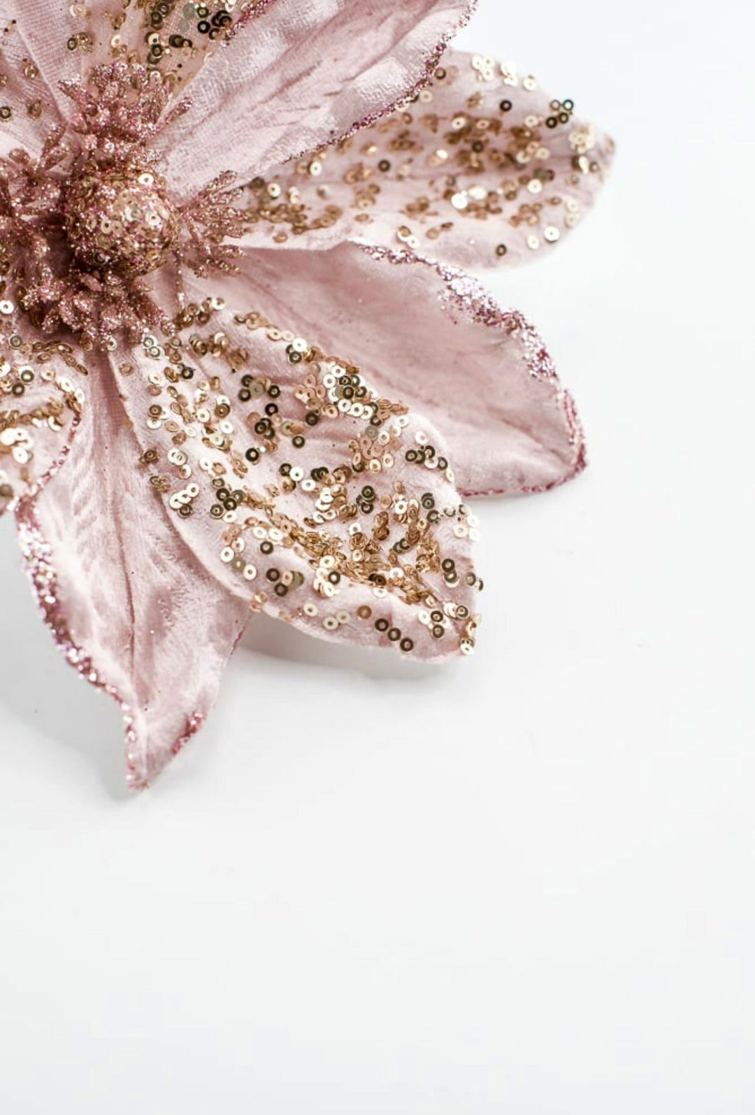 Blush pink, velvet artificial magnolia with sequins - Greenery Marketartificial flowersMTX68959 BLPK