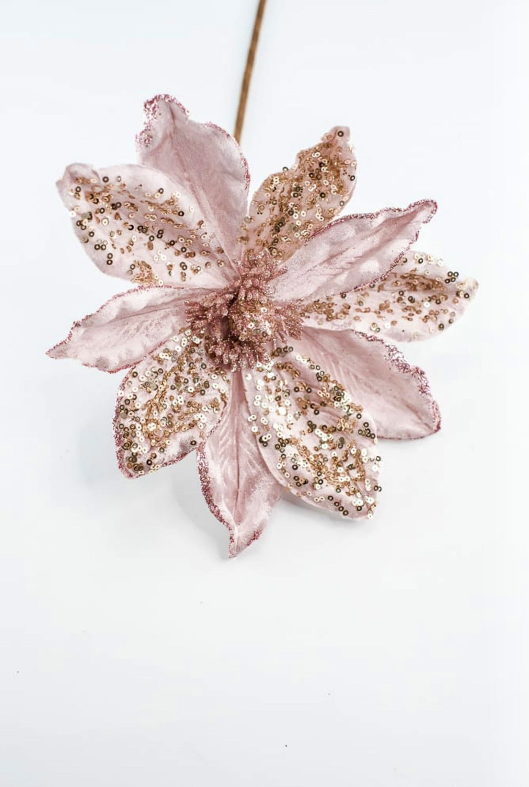 Blush pink, velvet artificial magnolia with sequins - Greenery Marketartificial flowersMTX68959 BLPK