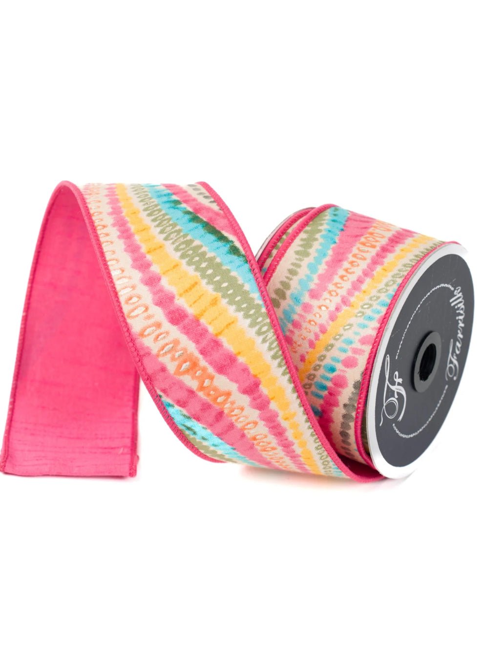 Bohemian stripe 2.5” farrisilk wired ribbon - Greenery MarketRibbons & TrimRK601 - 32