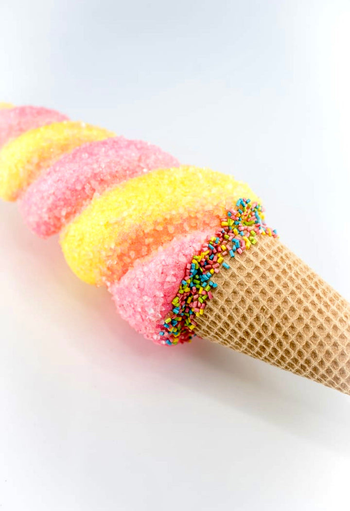 Bright pink and yellow ice cream cone - Greenery MarketPicks63395PKYW
