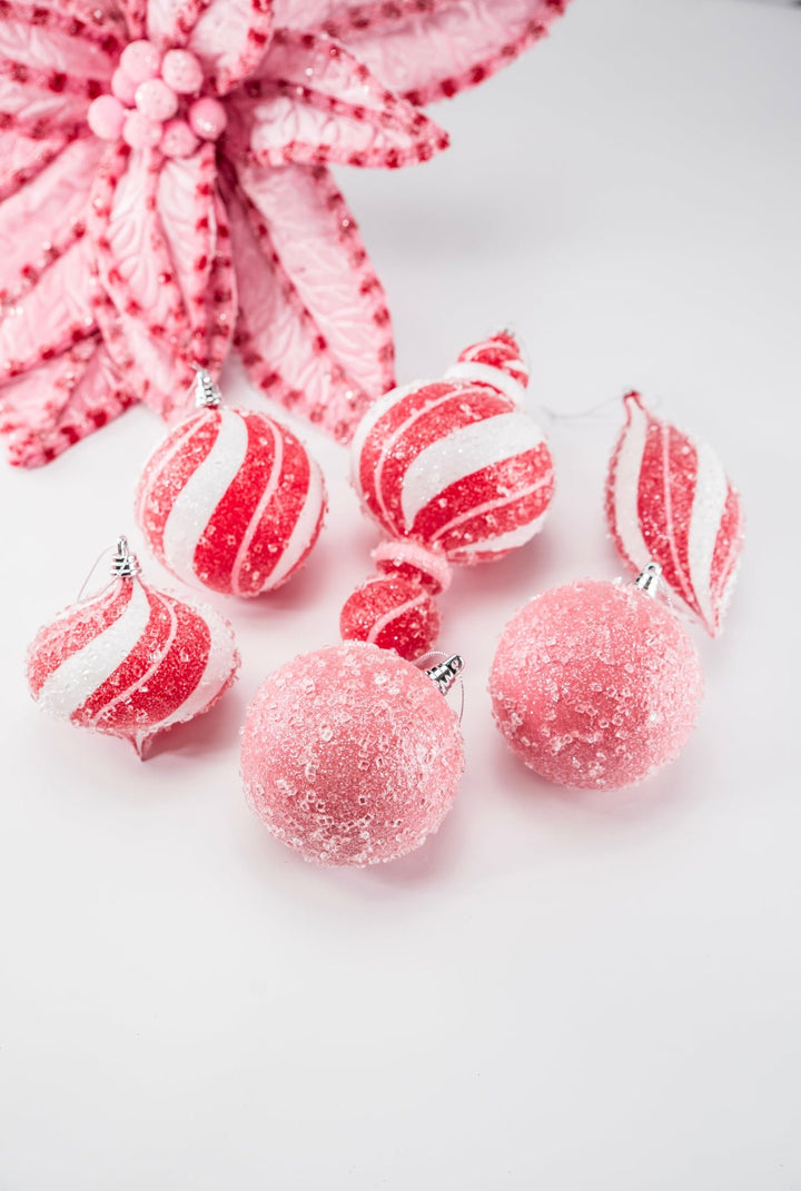 Bubblegum Pink candies ornaments - box of 4 - Greenery MarketOrnamentsMTX71773 BUBP