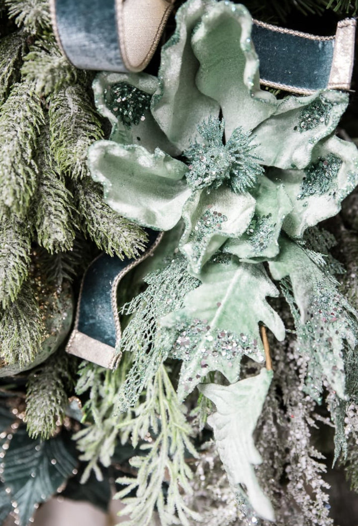 Celadon green flashy velvet luster 1.5” farrisilk wired ribbon - Greenery MarketRibbons & TrimRG073 - 75