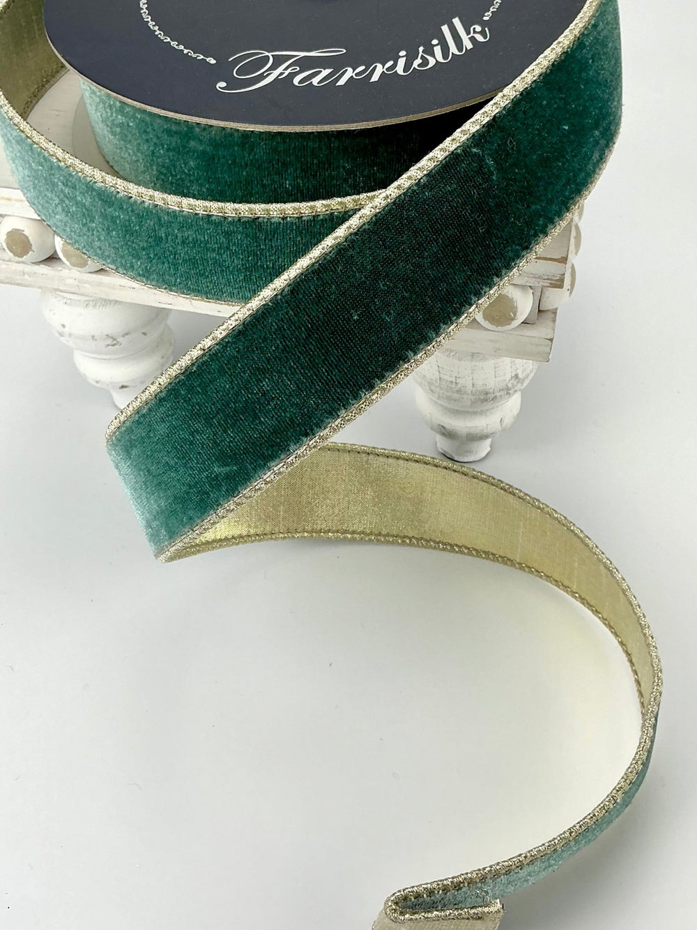 Celadon green flashy velvet luster 1.5” farrisilk wired ribbon - Greenery MarketRibbons & TrimRG073 - 75