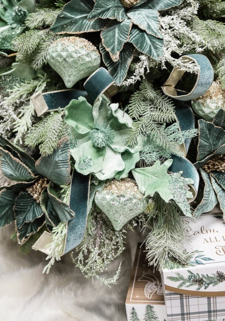 Celadon green flashy velvet luster 1.5” farrisilk wired ribbon - Greenery MarketRibbons & TrimRG073 - 75