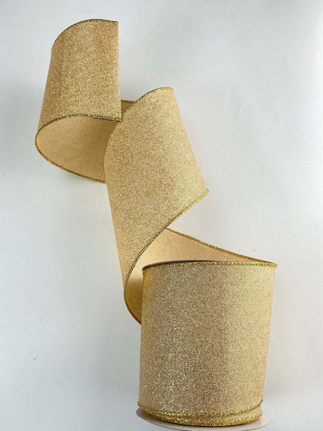 Champagne and gold shimmer wired ribbon 4” - Greenery MarketRibbons & Trim239043