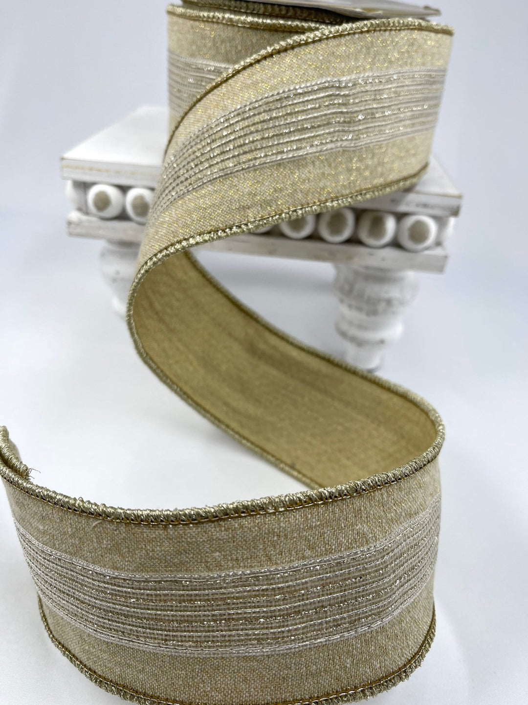 Champagne Dupion jewel wired ribbon 2.5” - Greenery MarketRibbons & Trim236588