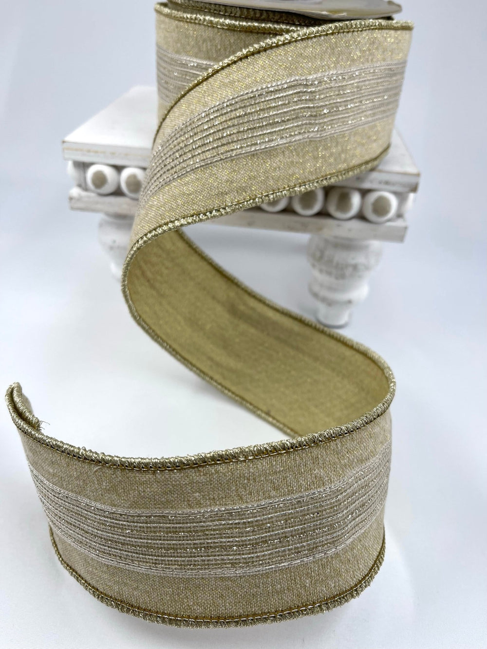 Champagne Dupion jewel wired ribbon 2.5” - Greenery MarketRibbons & Trim236588