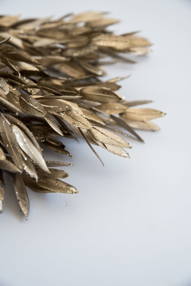 Champagne glittered ruscus leaves bush - Greenery Market83626 - CHAMP