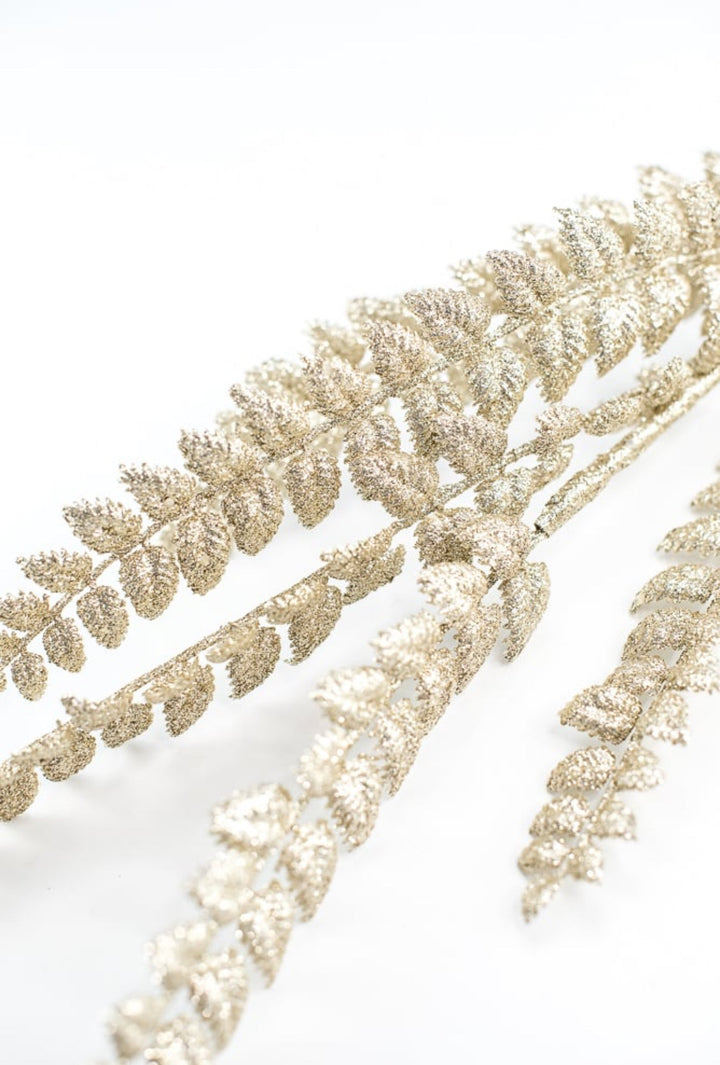 Champagne, tall, glittered Christmas spray - Greenery MarketArtificial FloraXS205744