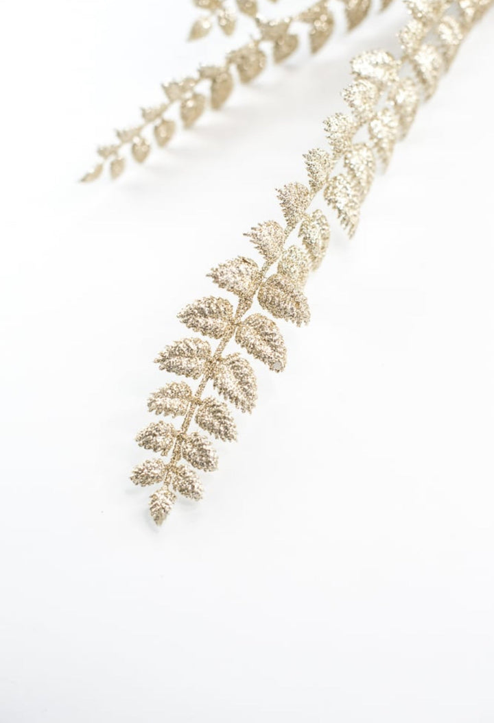 Champagne, tall, glittered Christmas spray - Greenery MarketArtificial FloraXS205744