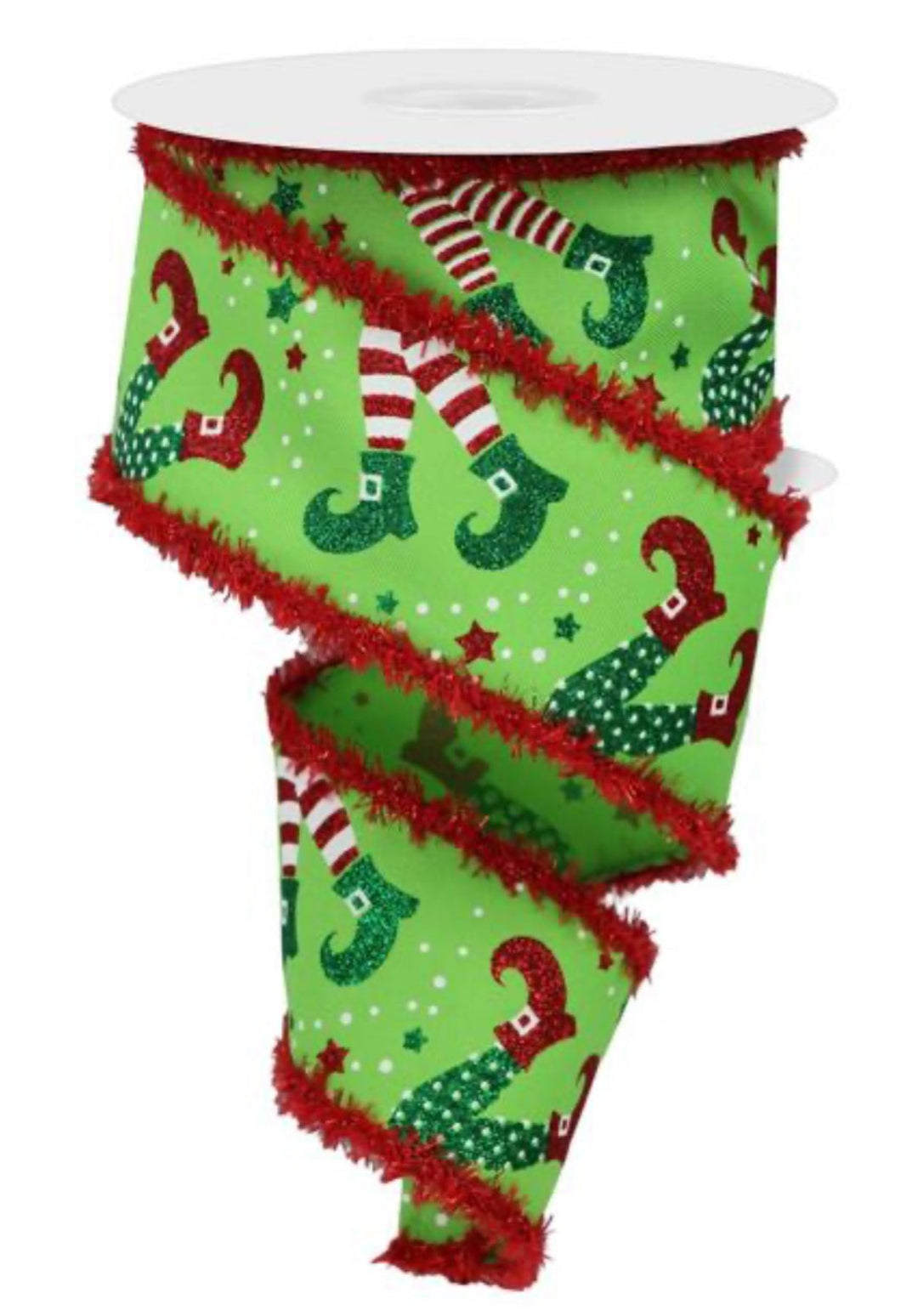 Christmas Elf legs ribbon 2.5” - Greenery MarketWired ribbonRGA879633