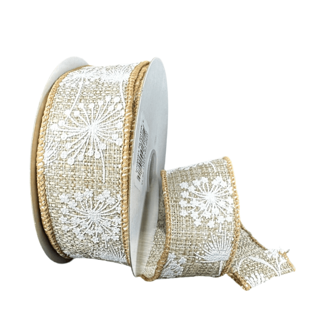 Dandelion Tweed Wired Ribbon, 1.5” - Greenery Marketwired ribbon41511 - 09 - 15