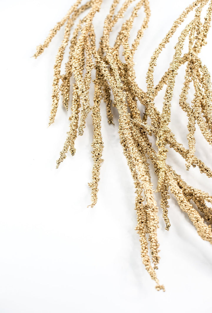 Draping gold mettalic berries spray - Greenery Market227920