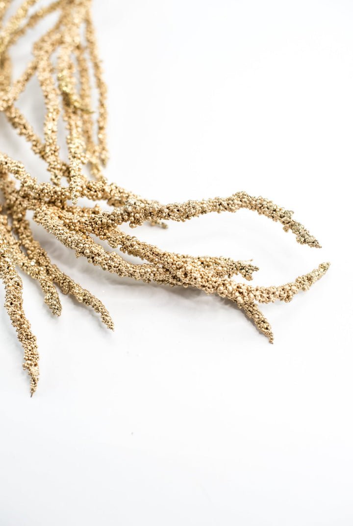 Draping gold mettalic berries spray - Greenery Market227920