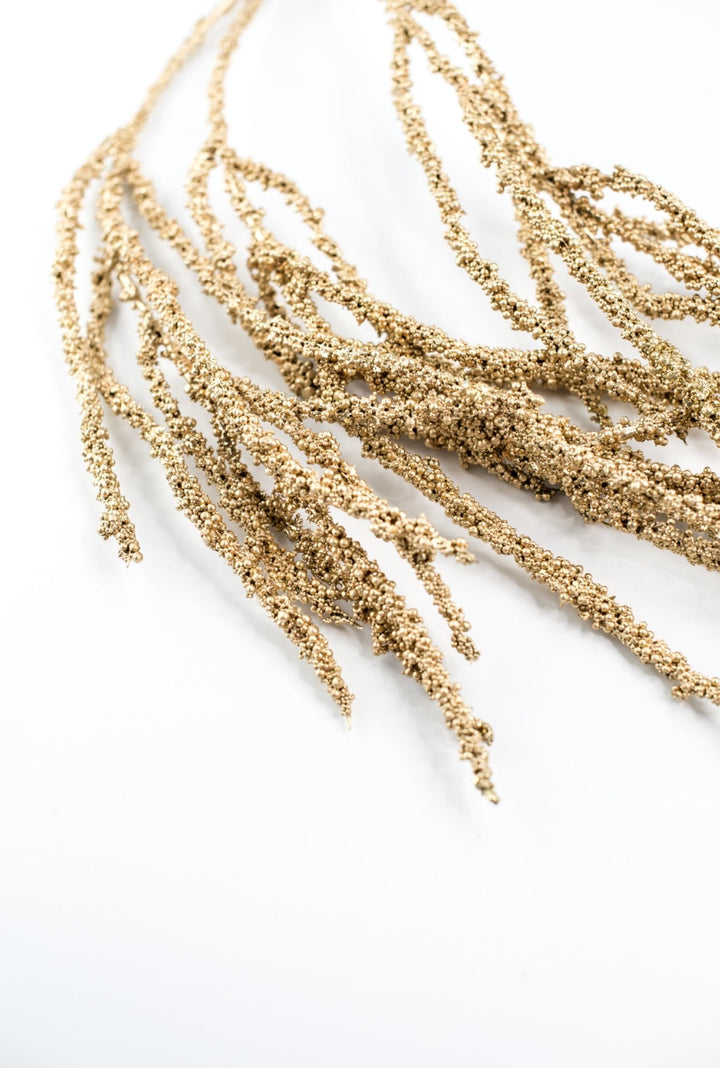 Draping gold mettalic berries spray - Greenery Market227920