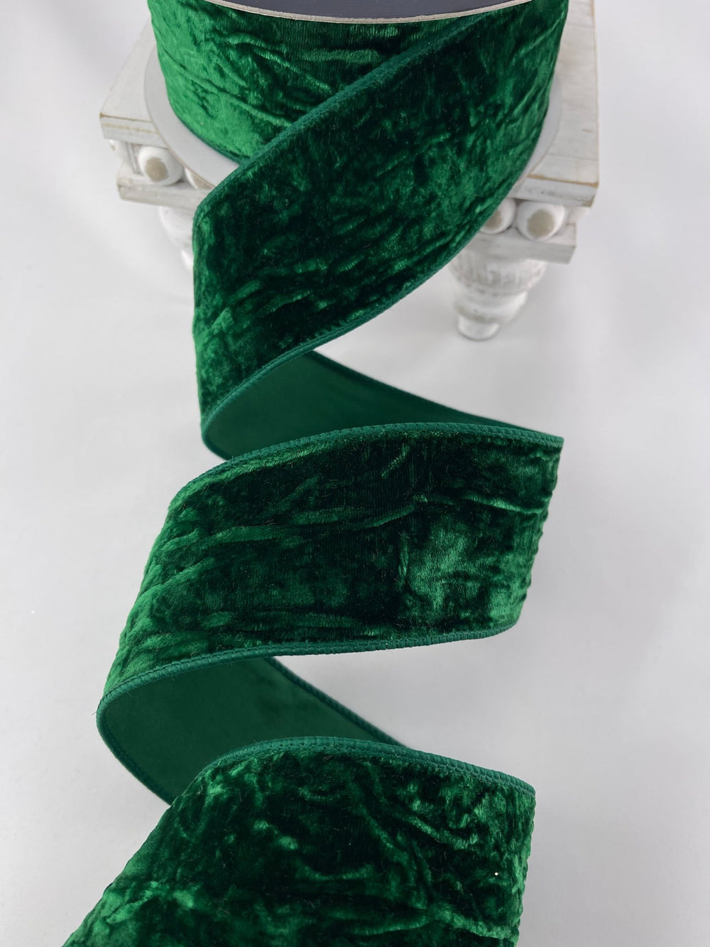 Emerald green crushed velvet 2.5” farrisilk wired ribbon - Greenery MarketRibbons & TrimRK290 - 55