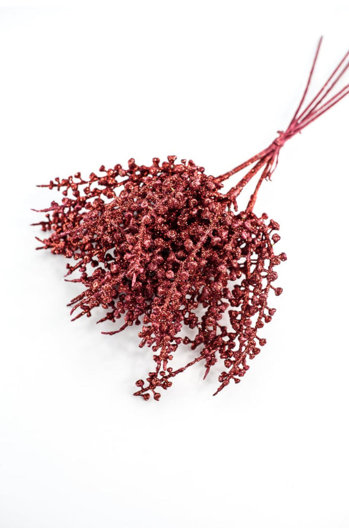 Eucalyptus berries bundle - red glitter - Greenery Market84782 - RD