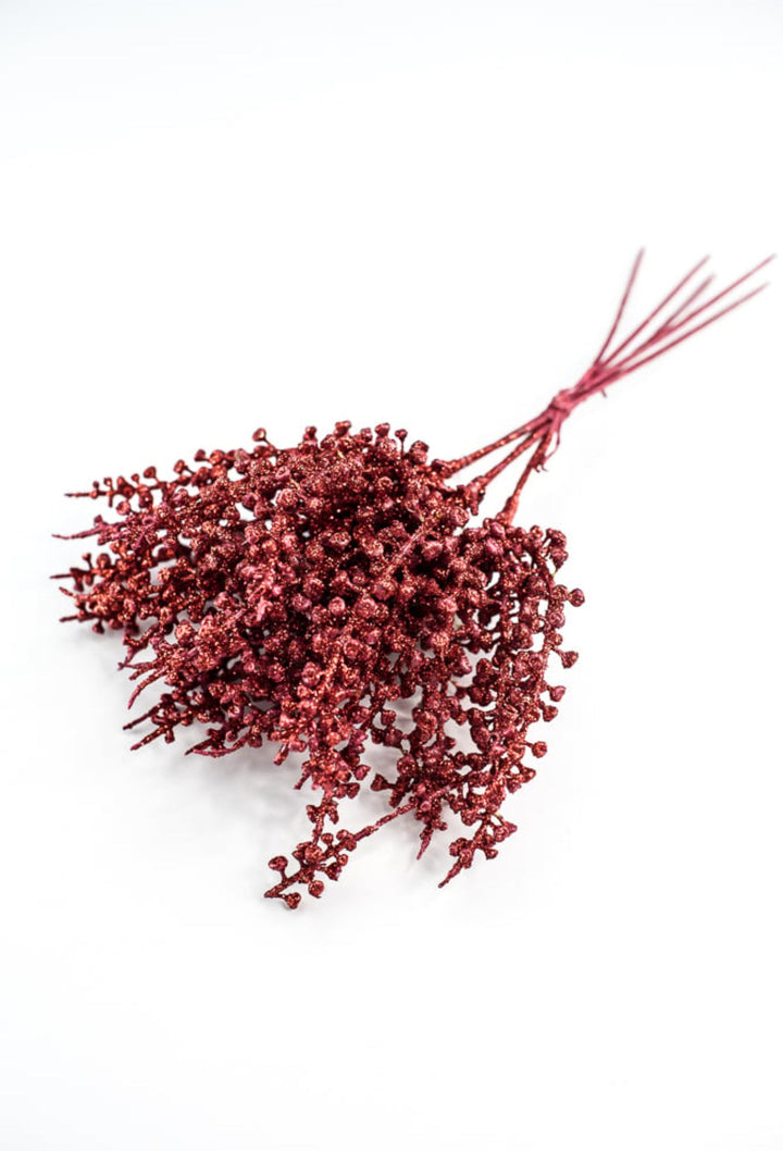 Eucalyptus berries bundle - red glitter - Greenery Market84782 - RD