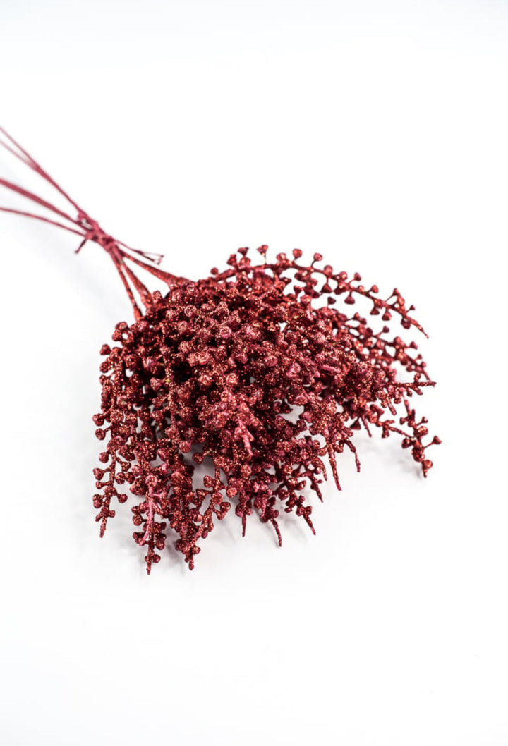 Eucalyptus berries bundle - red glitter - Greenery Market84782 - RD