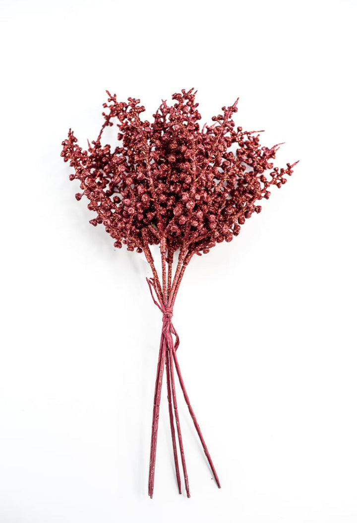 Eucalyptus berries bundle - red glitter - Greenery Market84782 - RD