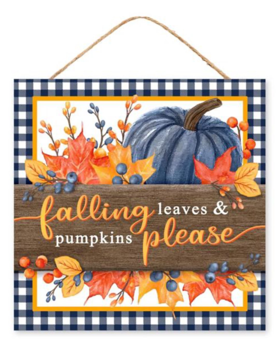 Falling leaves fall 10” square sign - Greenery Marketsigns for wreathsAP7216