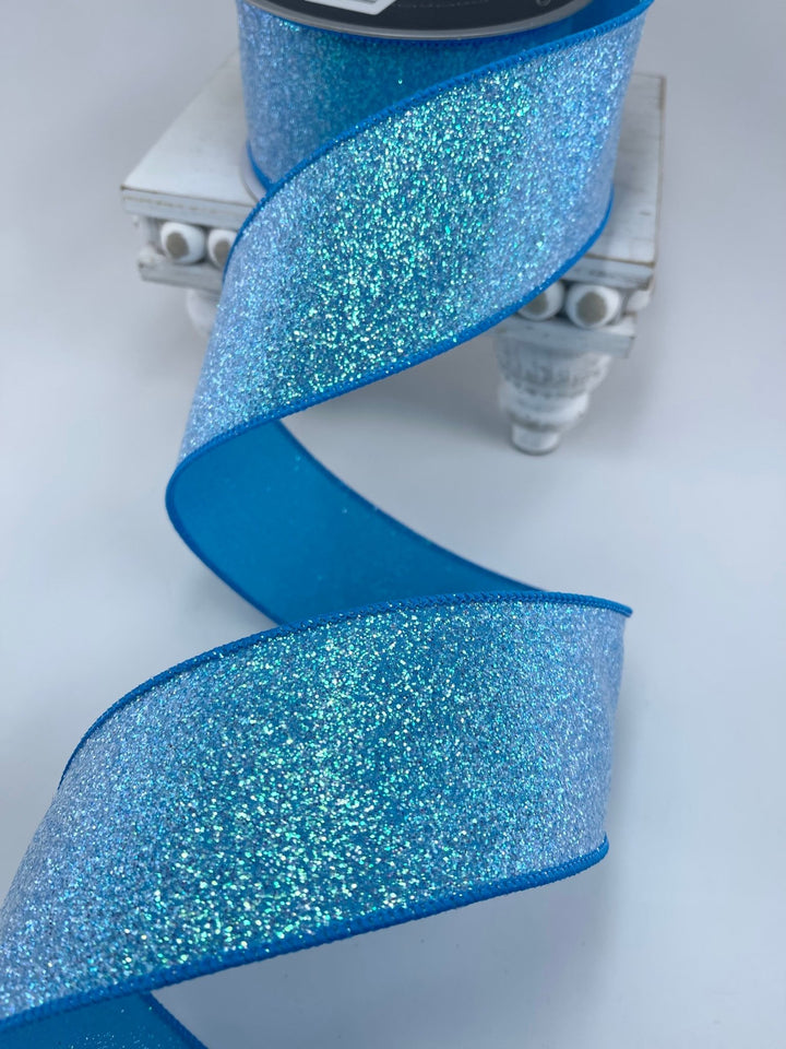 Farrisilk, blue sugar frost 2.5” wired ribbon - Greenery MarketRibbons & TrimRS128 - 79