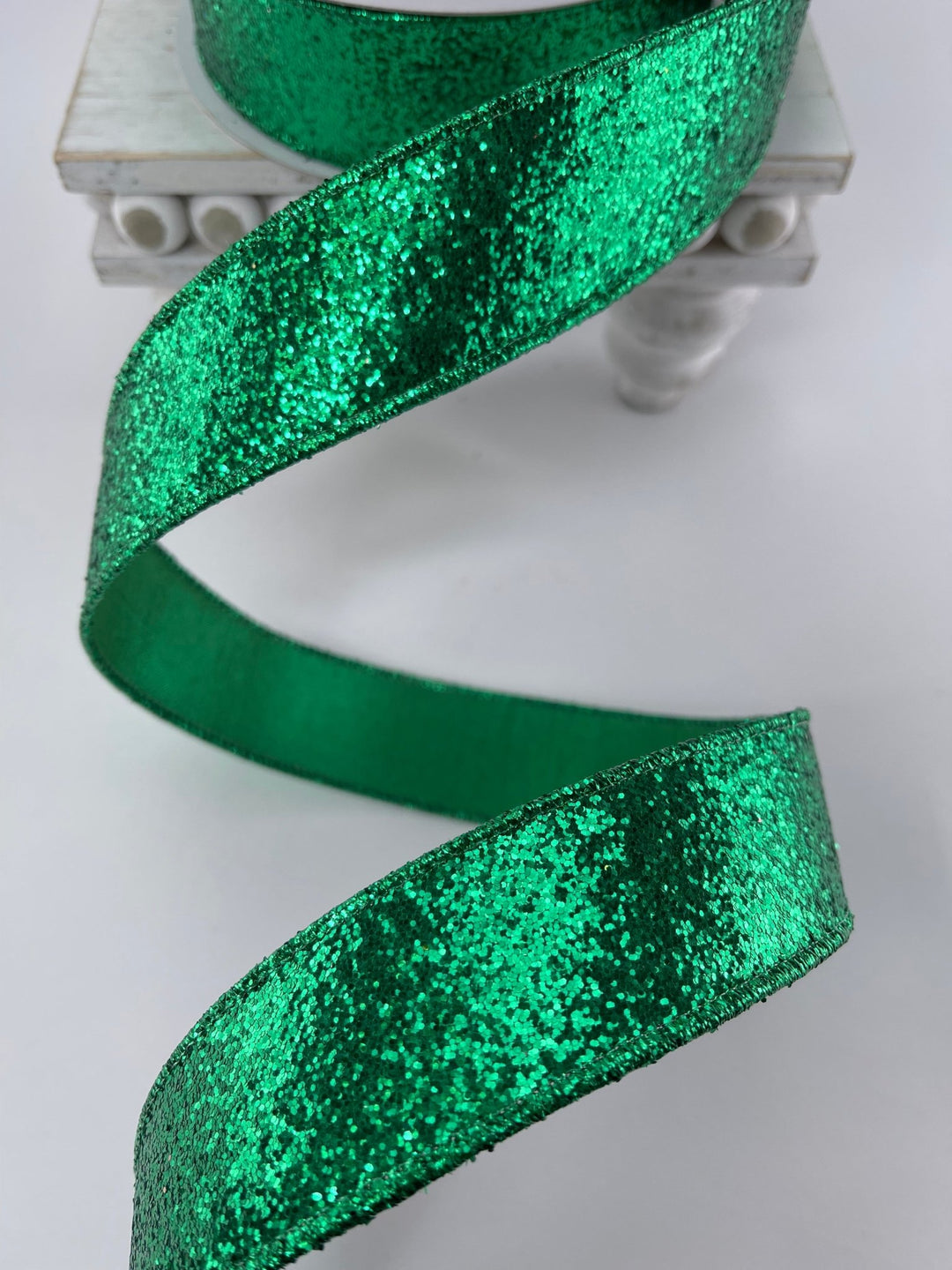 Farrisilk, Glitter magic, green, 1.5” wired ribbon - Greenery MarketRibbons & TrimRA261 - 55