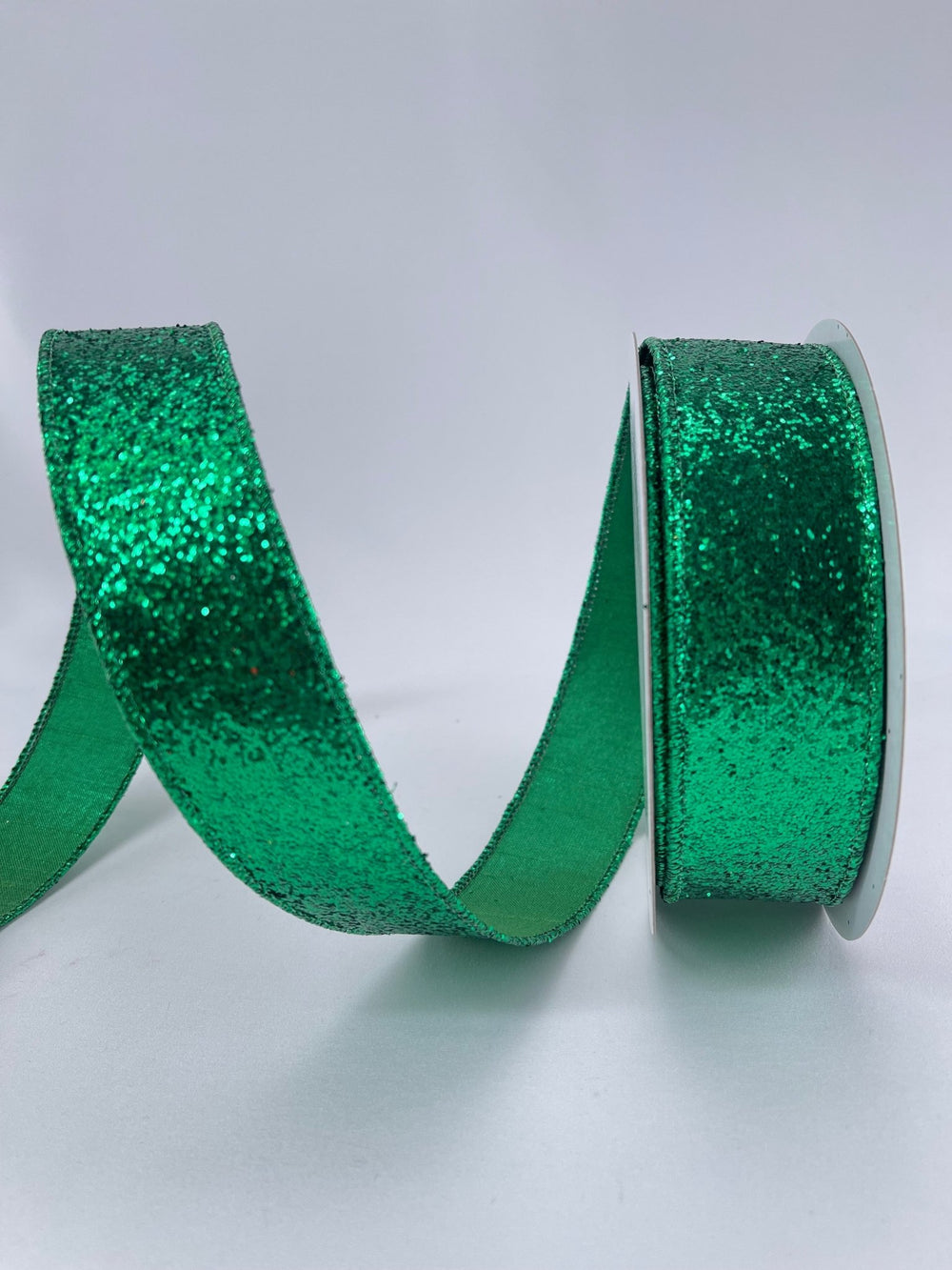 Farrisilk, Glitter magic, green, 1.5” wired ribbon - Greenery MarketRibbons & TrimRA261 - 55