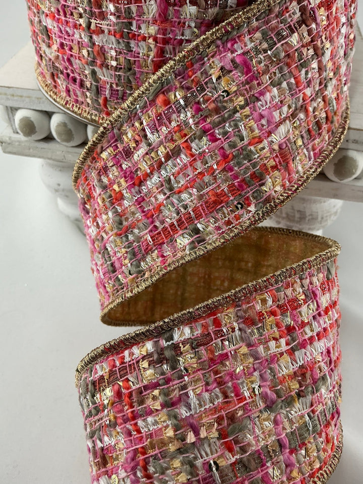 Farrisilk, haute tweed wired ribbon 2.5” - Greenery MarketRibbons & TrimRC040 - 32