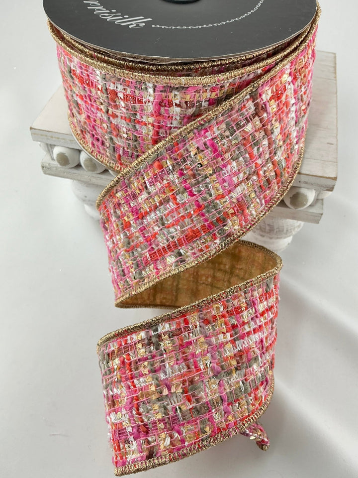 Farrisilk, haute tweed wired ribbon 2.5” - Greenery MarketRibbons & TrimRC040 - 32