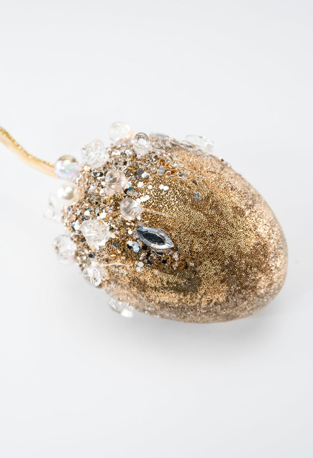 Farrisilk jeweled oval ornament - gold - Greenery MarketFW118 - 50