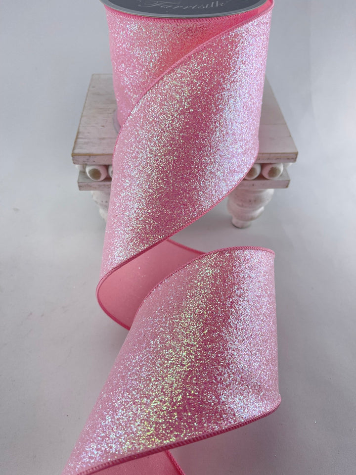 Farrisilk, light pink sugar frost 4” wired ribbon - Greenery MarketRibbons & TrimRS138 - 14
