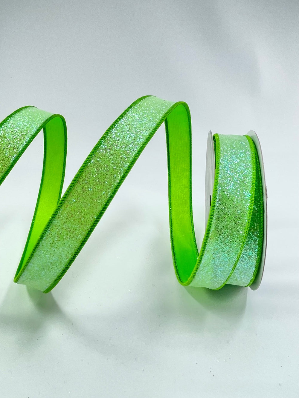 Farrisilk, lime green sugar frost 1” wired ribbon - Greenery MarketRibbons & TrimRS127 - 61
