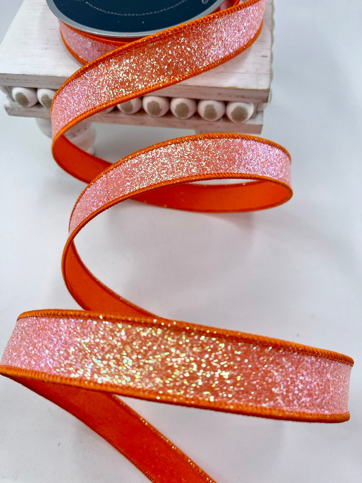 Farrisilk, orange sugar frost 1” wired ribbon - Greenery MarketRibbons & TrimRS127 - 52