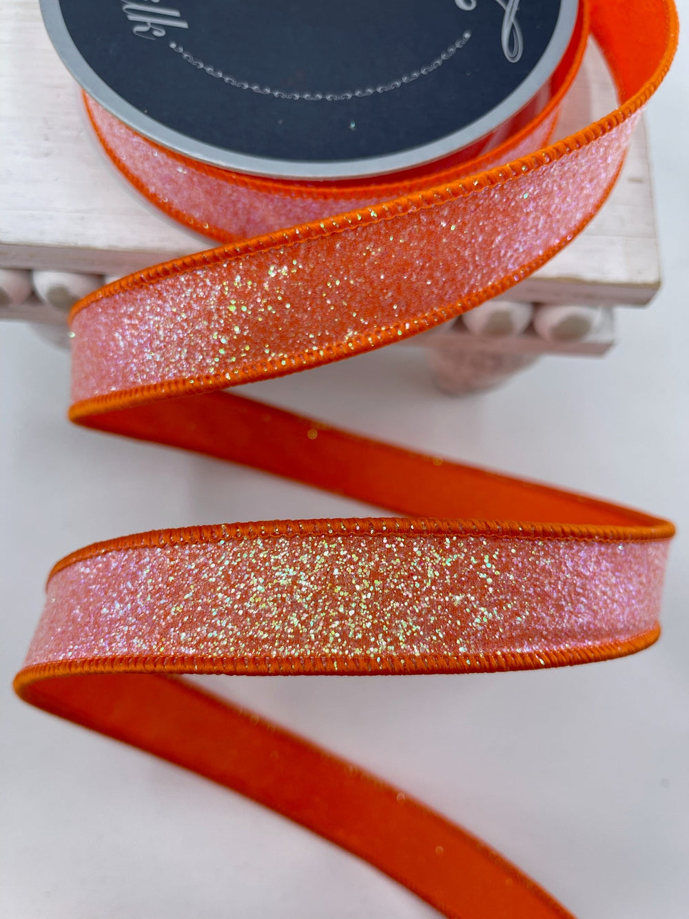 Farrisilk, orange sugar frost 1” wired ribbon - Greenery MarketRibbons & TrimRS127 - 52