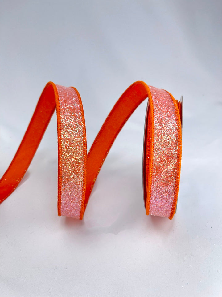 Farrisilk, orange sugar frost 1” wired ribbon - Greenery MarketRibbons & TrimRS127 - 52