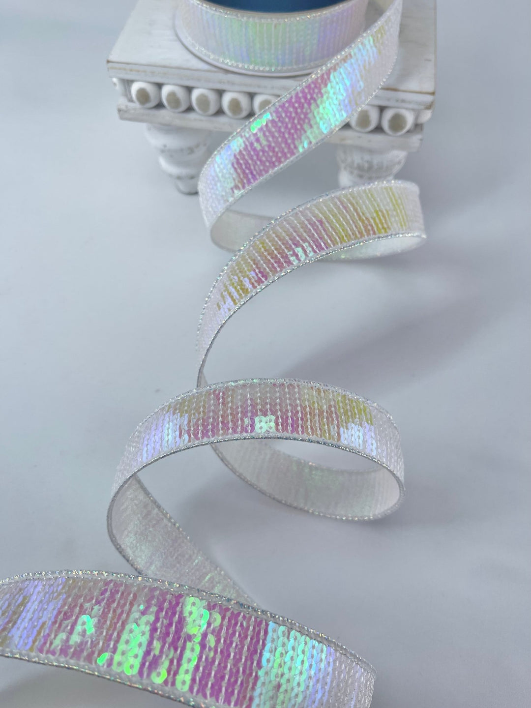 Farrisilk pastel glitz iridescent ribbon - 1” - Greenery Marketwired ribbonRK576 - 44