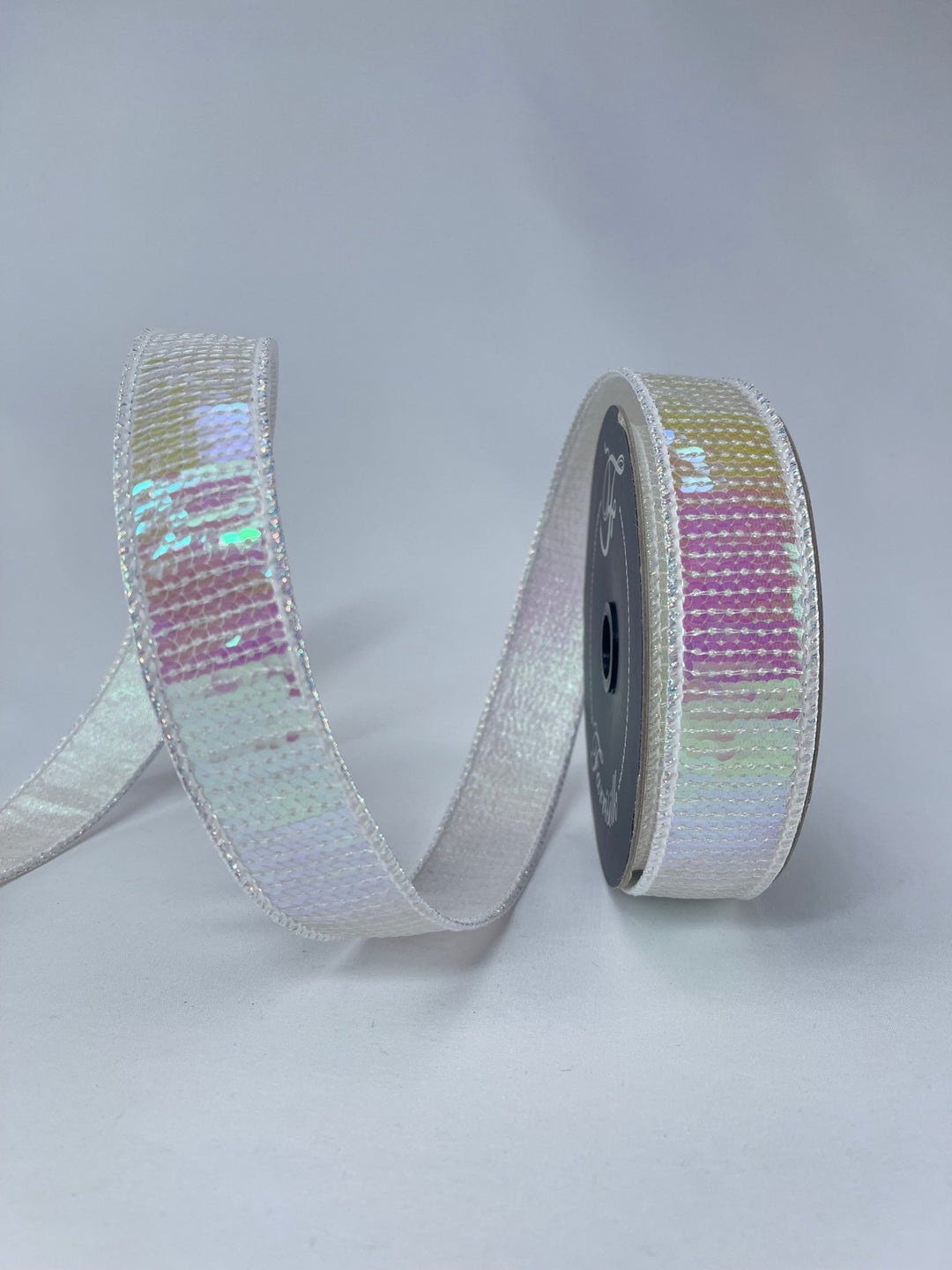 Farrisilk pastel glitz iridescent ribbon - 1” - Greenery Marketwired ribbonRK576 - 44