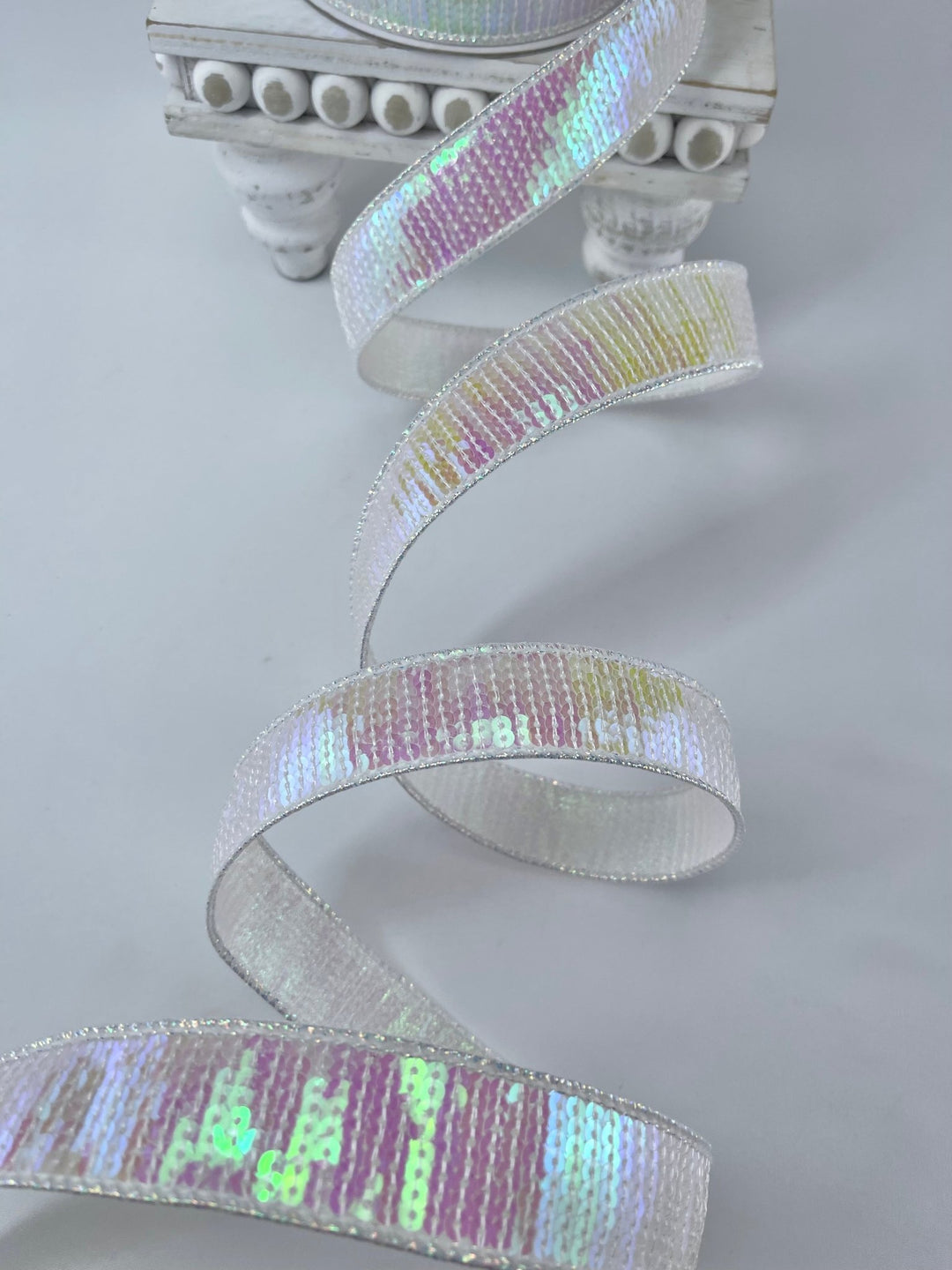 Farrisilk pastel glitz iridescent ribbon - 1” - Greenery Marketwired ribbonRK576 - 44