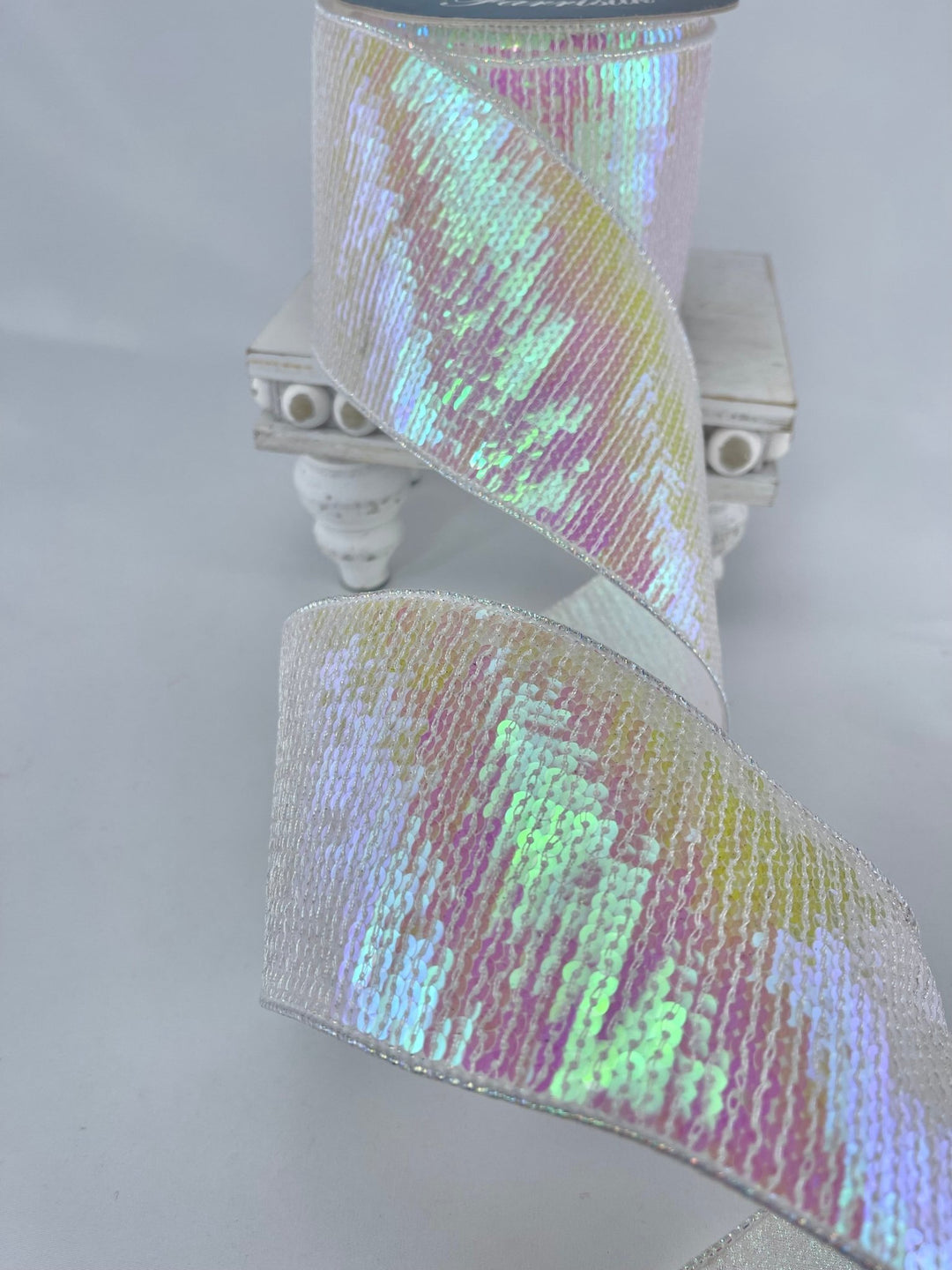 Farrisilk pastel glitz iridescent ribbon - 4” - Greenery Marketwired ribbonRK578 - 44
