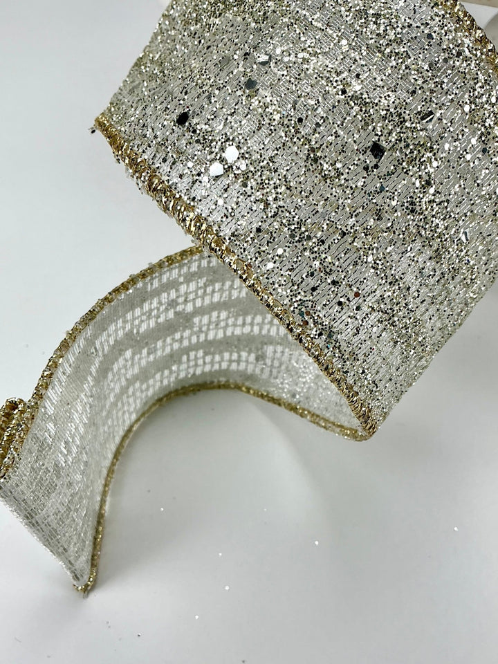 Farrisilk platinum reflections 2.5” wired ribbon - Greenery MarketRibbons & TrimRA271 - 51